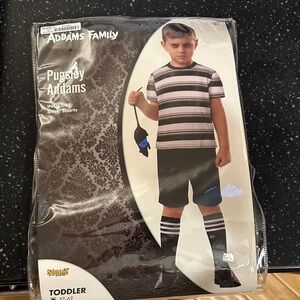 Spirit Addams Family Pugsley Addams Toddler Costume - Black, White, Gray